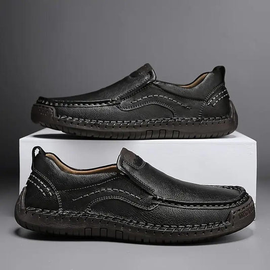 Men's Stitching Breathable Anti-skid Slip On Shoes Black